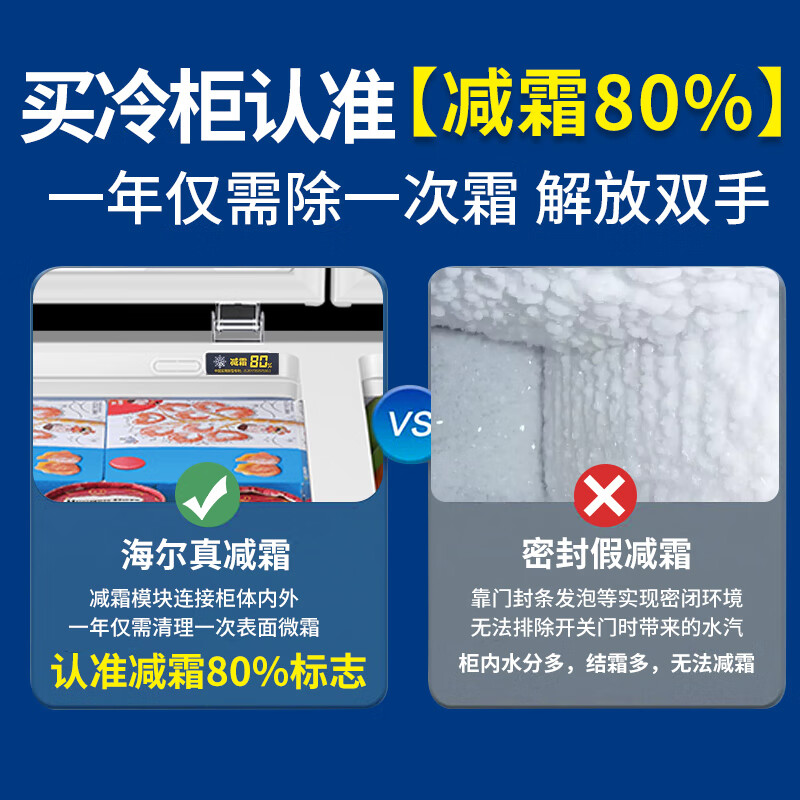 Haier household freezer 300 liters large capacity full freezing first level energy efficiency ultra low temperature quick freezing no need for frequent defrosting 200 liters small freezer small energy saving dual-use freezing and refrigeration new level high configuration version / freezes about 280 kilograms of meat / frost reduction 80% 200L