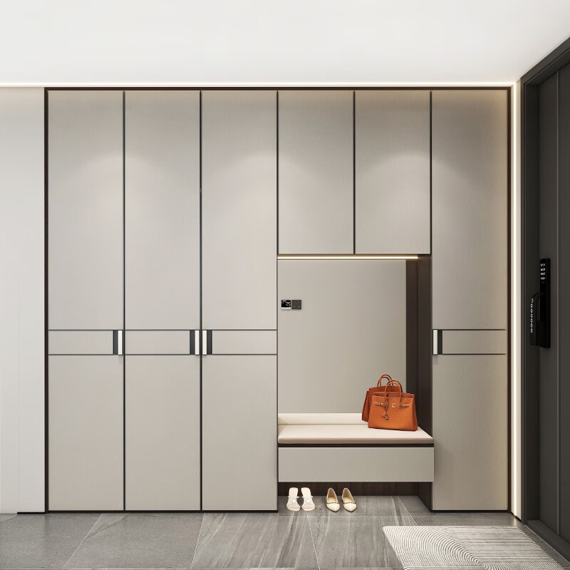 Quanyou (QUANU) whole house custom-made cloakroom, one-door to top wardrobe, built-in shoe cabinet, living room combination cabinet, Austin particle board / (for specific plans, please contact customer service)