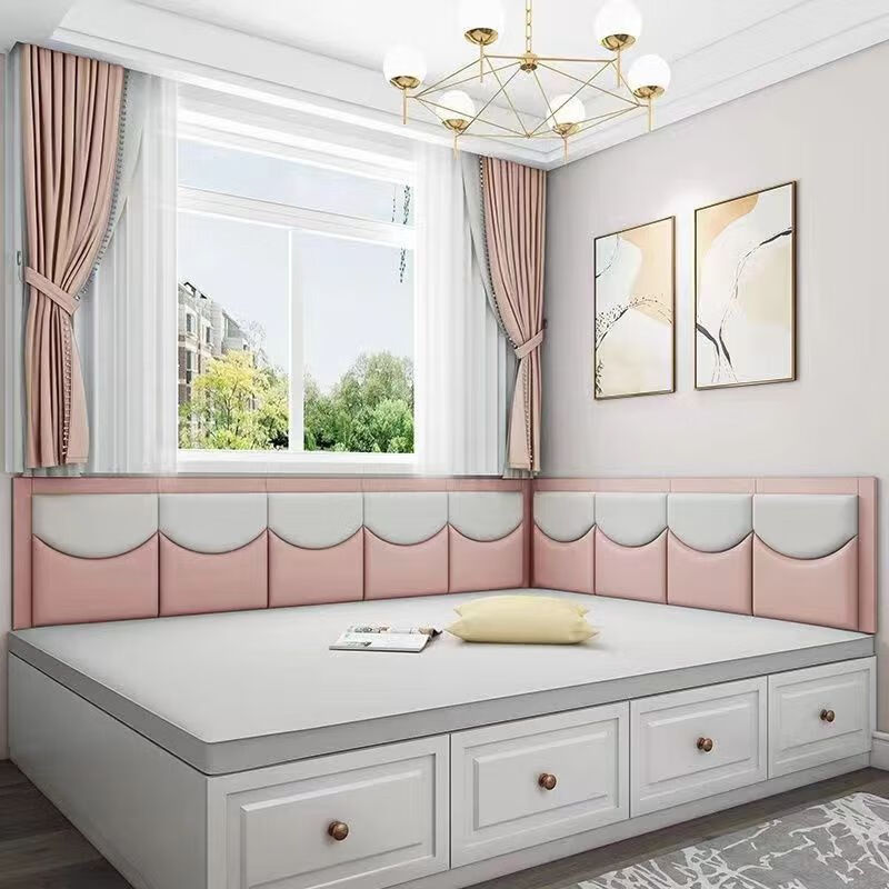 Shantou Lincun wall-mounted soft-packed bed side tatami enclosing Kang enclosing children's anti-collision enclosing seat cushion headboard background sticker self-adhesive style one gray one piece 0.1/square one piece do not take pictures Send samples