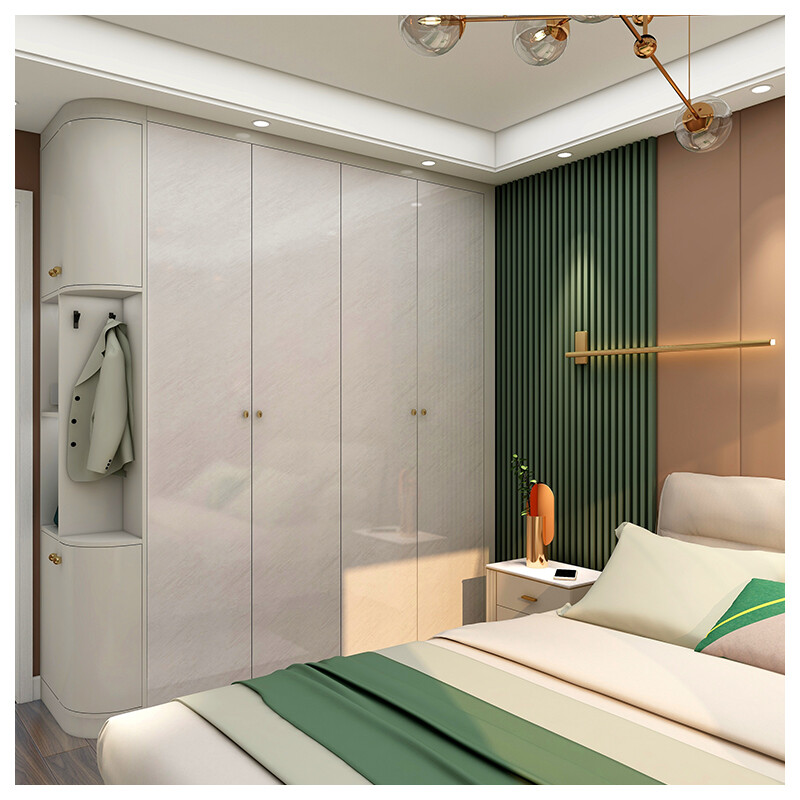 Quanyou Whole House Customized Flat Door One Door to Top Wardrobe Overall Customized Wardrobe Home Bedroom Modern Simple Walk-in Earnest Money (The specific amount is subject to the design plan) Installation with doors and cabinets