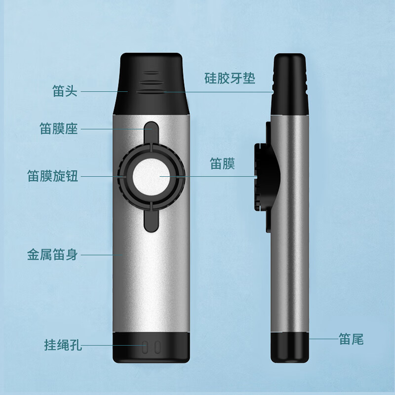 Romusic kazoo mouth flute professional playing metal kazoo niche simple and easy to learn musical instrument for beginners silver