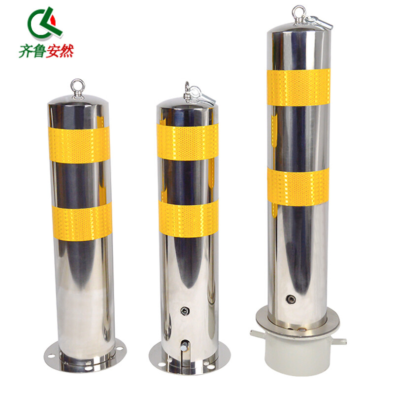 Qilu Anran car blocking column stainless steel road dividing pile anti-collision column isolation warning bar parking space stainless steel car blocking column ordinary type with screws