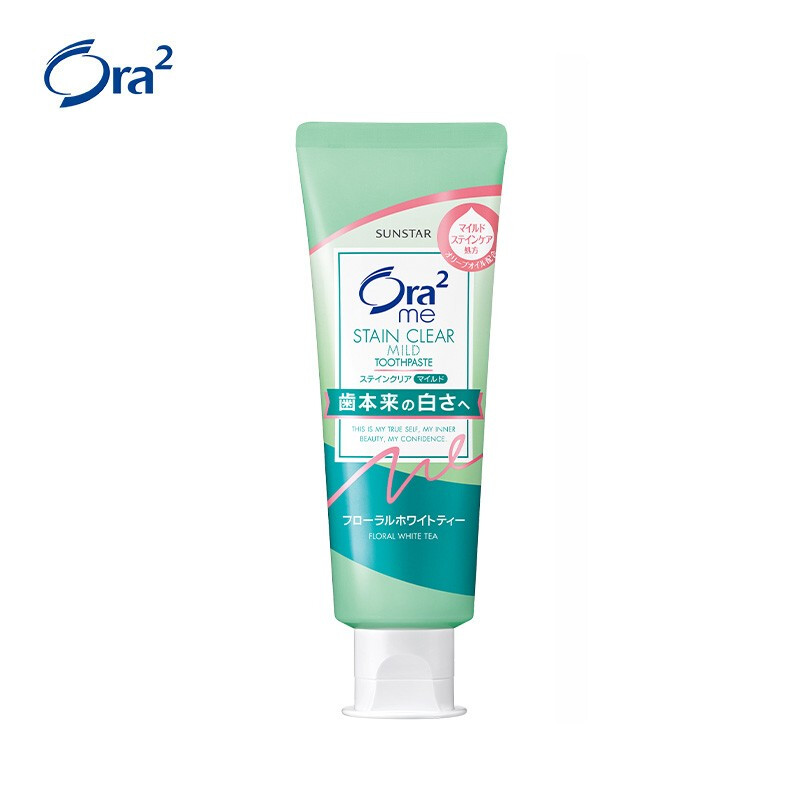 Ora2 Whitening Toothpaste Jasmine Tea Flavor 125g Cares Gums, Removes Bad Breath, Whitens and Removes Yellowing, Removes Teeth Stains and Contains Fluoride