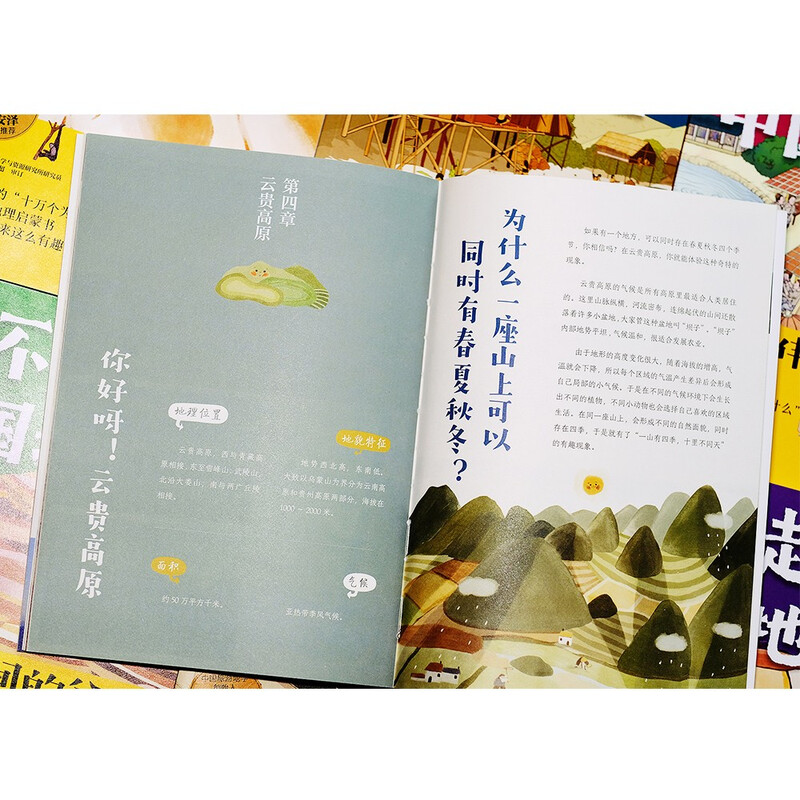 The amazing Chinese Geography Encyclopedia for 6-14 years old, the Encyclopedia of Physical Geography and the Encyclopedia of Human Geography (set of 8 volumes with a four-season travel guide), exquisite illustrations, large photography, phonetic notation of difficult words, and eight interesting themes to explore the land of China!