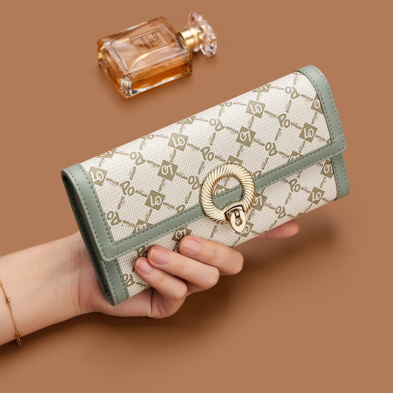 British Paul Wallet Women's 2026 New Exquisite High-end Long Multi-Card Coin Purse Women's Fashionable Temperament Printed Handbag Brown Print Anti-Theft Brush Anti-Degaussing