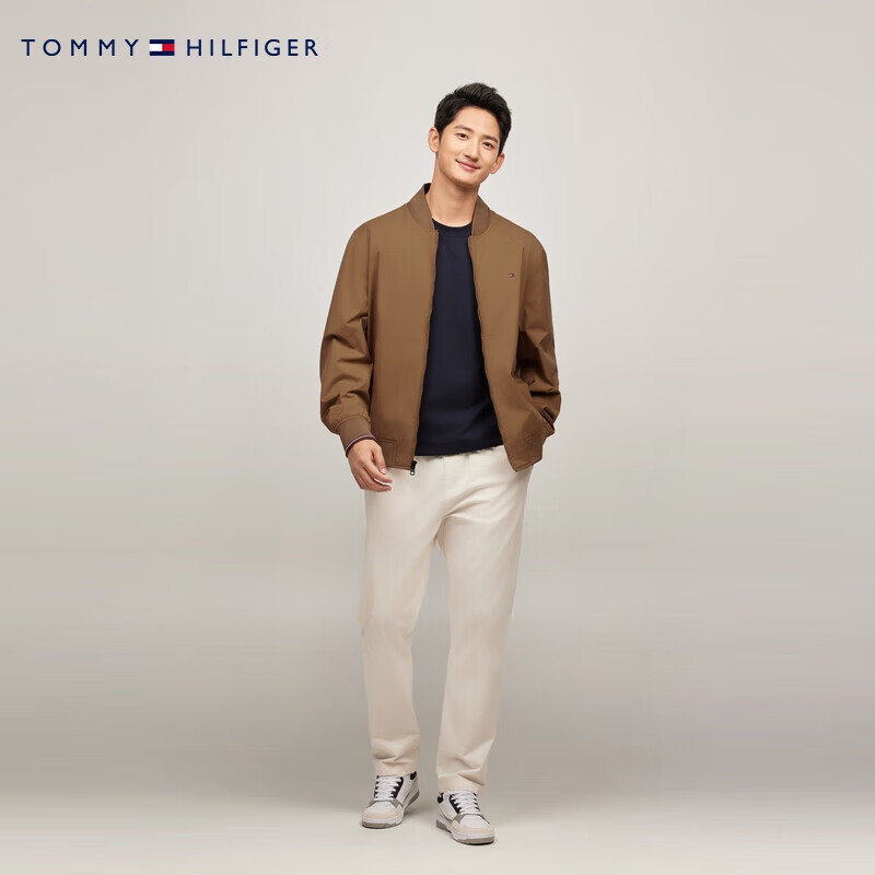 Tommy Hilfiger Out in the City Autumn and Winter Men's Trimmed Cuffs Business Casual Baseball Bomber Jacket