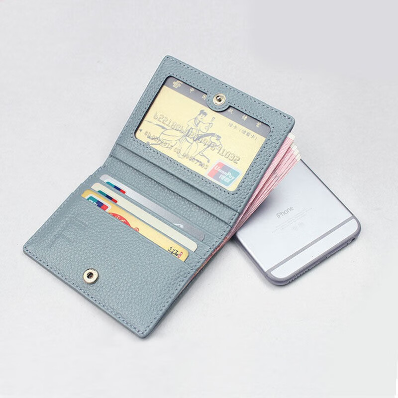 Zordani Mini Wallet Women's Thin Wallet Women's Wallet Short Style Cowhide Coin Purse Women's Vertical Style Pink