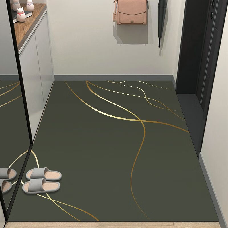 Shanye Entrance Carpet Entry Door Carpet Door Foot Carpet Cuttable Entrance Carpet Entrance Door Water-Absorbent Anti-Slip Carpet Light Luxury - Gray 120cm*180cm