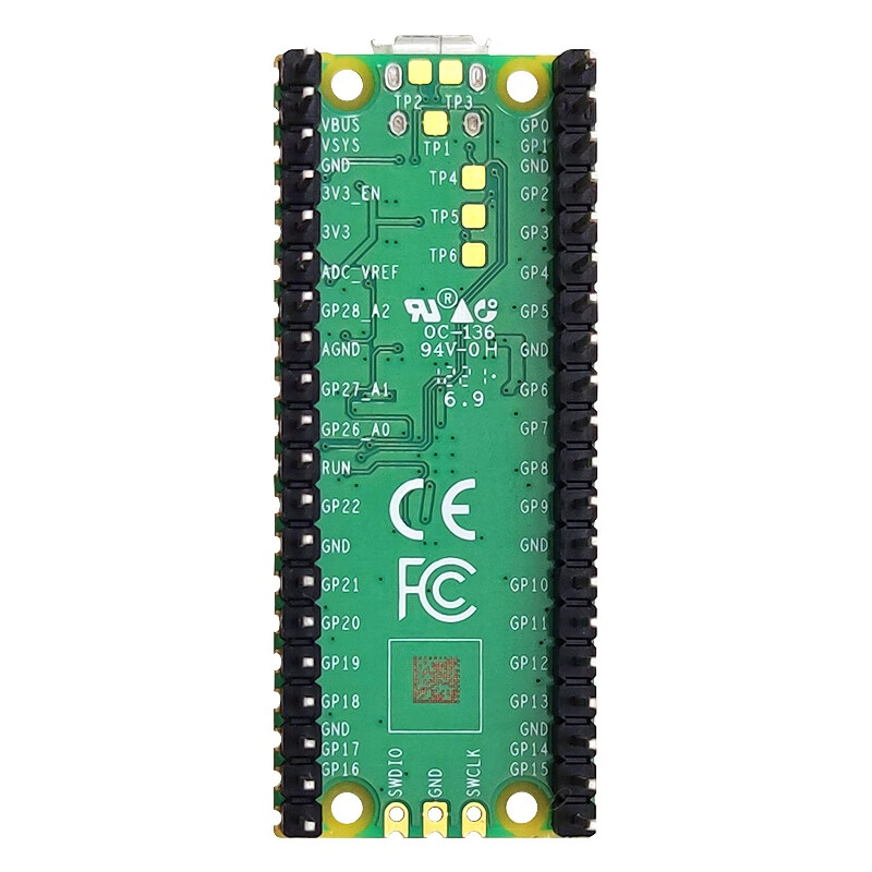 Throwing stones Raspberry Pi Pico development board dual-core RP2040 chip 133MHz microcontroller programming learning soldered pin header