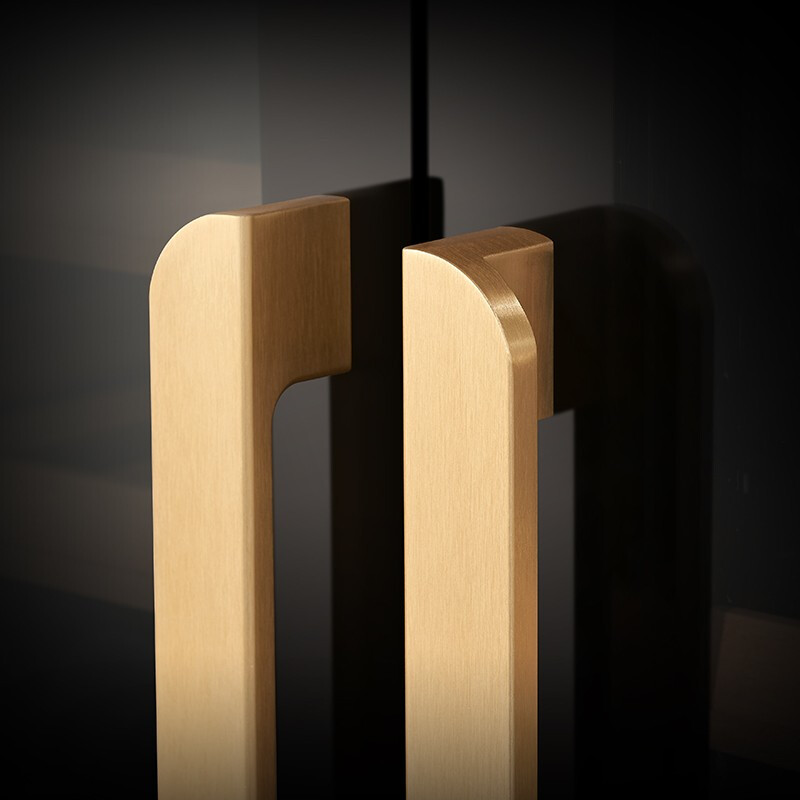 PULADI Arc Intelligent Frequency Conversion Double Door Double Temperature Red Wine Cabinet Constant Temperature Home Living Room Refrigerator Office Tea Retro Villa President Embedded Commercial Display Fresh Cabinet WIFI Retro Integrated Double Door Ice Bar + Wine Cabinet/Black Mirror 490L