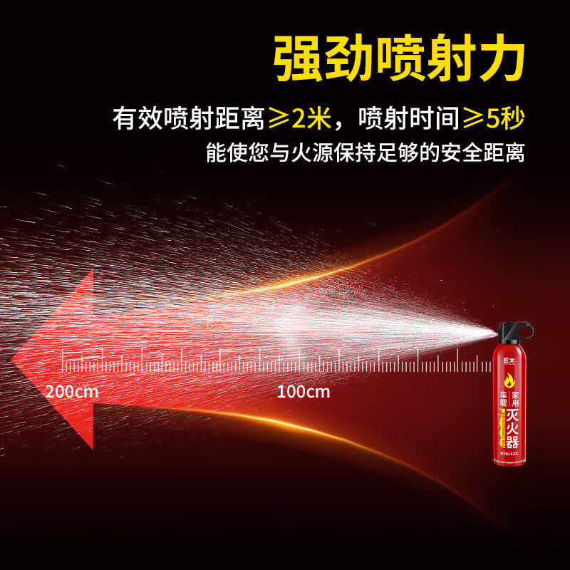 Giant wood car fire extinguisher water-based fire extinguisher car home national fire 3C certification small portable fire equipment 620ml water-based fire extinguisher new style