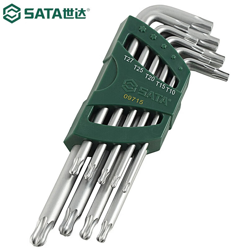 SATA Hexagonal Wrench Extended L-shaped Ball Head Flower Wrench Set 9pcs 09715