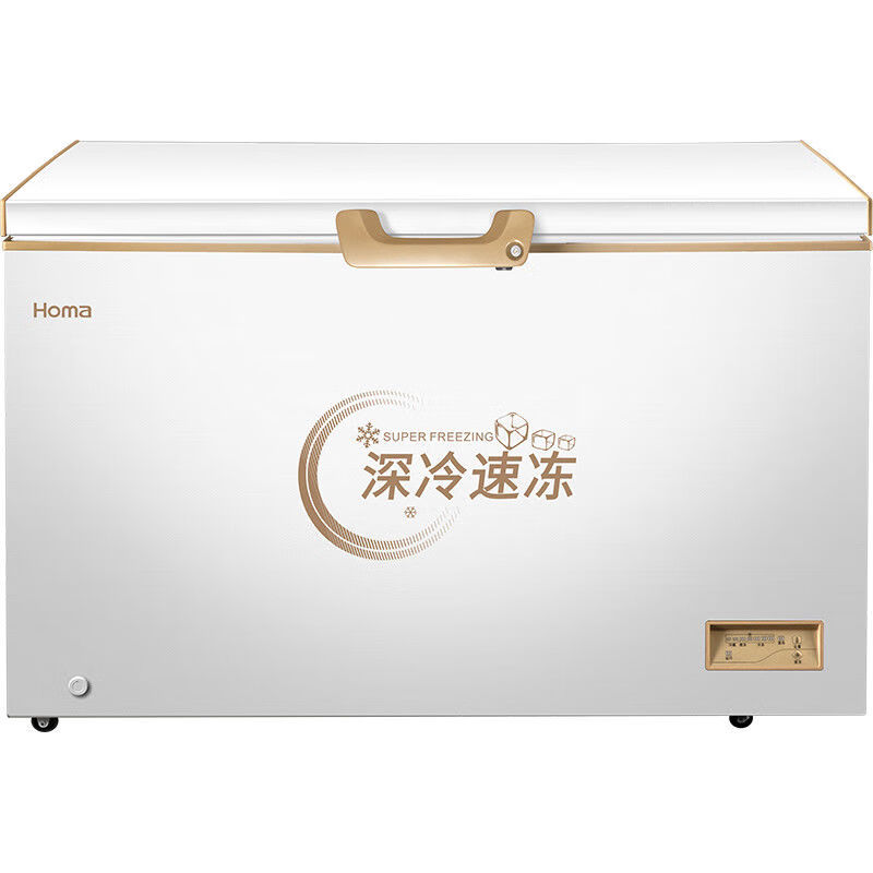 Omar freezer household large-capacity refrigeration and freezing commercial horizontal household computer temperature-controlled energy-saving freezer variable temperature freezer 380 liters 1 level energy-saving deep cold brown