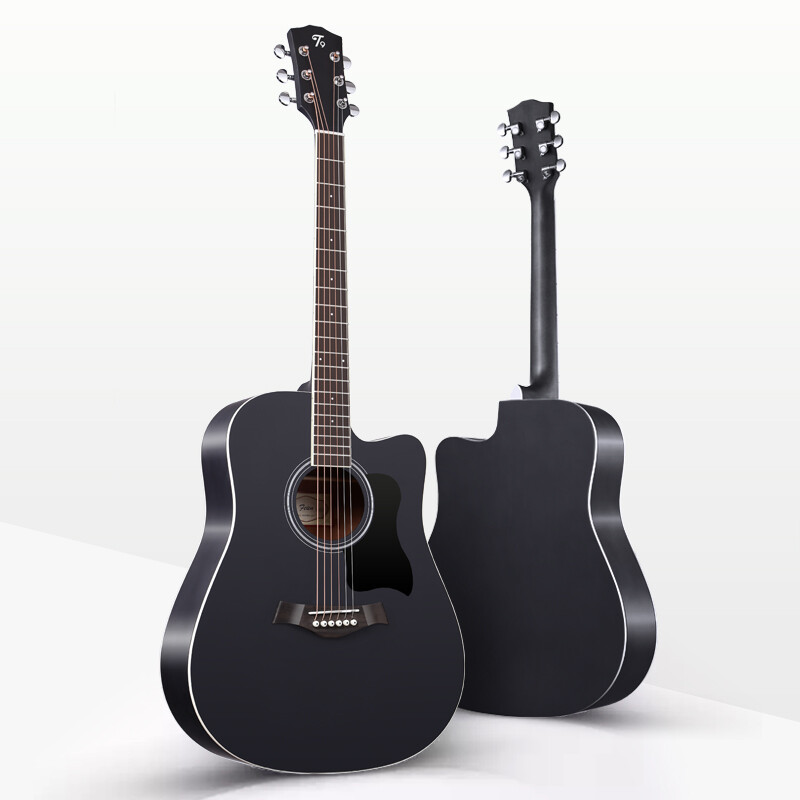 T9 folk guitar veneer for beginners, beginners' entry-level practice guitar, acoustic guitar instrument jita 41 inches cool black + gift bag, advanced veneer