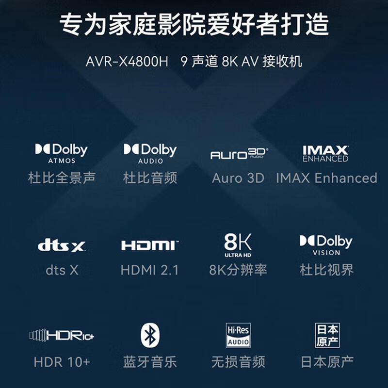 Denon (DENON) AVR-X4800H audio power amplifier speaker 9.4 channel panoramic sound 8K home theater AV power amplifier 11.4 pre-decoder made in Japan