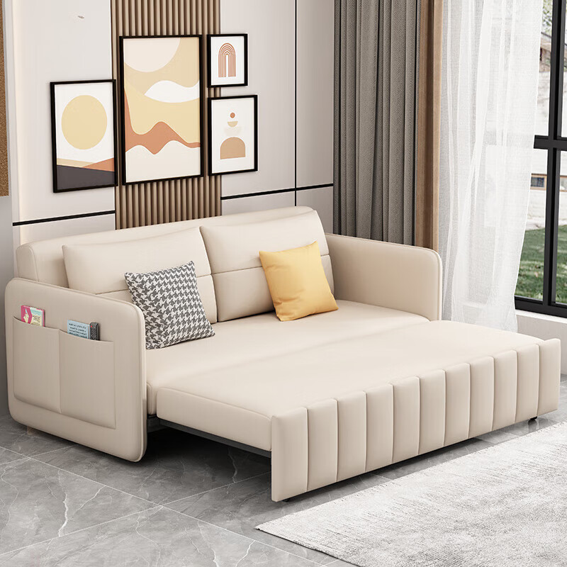 Washington Sofa Cat Scratch Cloth Folding Dual-Purpose Multi-Function All-in-one Push-pull 1.5m 2m Balcony Internet Celebrity Style Living Room Sofa Bed 1.2m 2CM Latex + 7CM Sponge Model No Storage