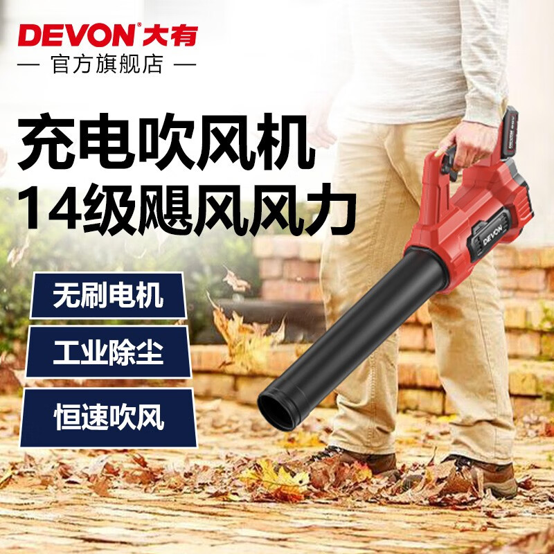 Devon 20V lithium battery blower 4707 small household hair dryer for garden leaf blowing, electric farm tools, bare metal (without battery, charger)