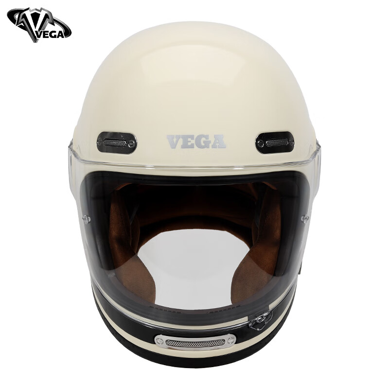 VEGA SA-71 New National Standard Retro Cruise Prince Full-face Motorcycle Helmet Men's and Women's Harley-Davidson Bluetooth Four Seasons 71 Beimei Red and Black (Free Bubble Mirror + Anti-fog Sheet) L Size