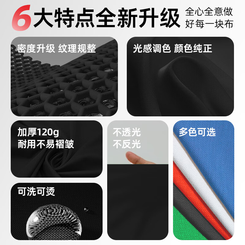 Leitz 3*2 meters black live broadcast background cloth photography black cloth solid color thickened light-absorbing cloth curtain keying cloth product photography background cloth portrait shooting soft light non-woven fabric