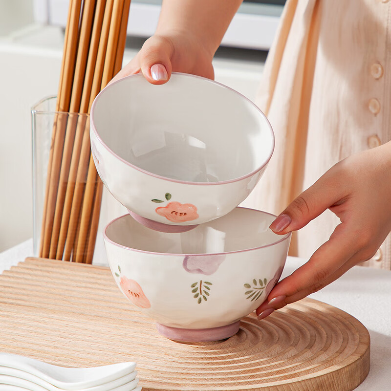 Sumeiji Chinese style bowls, plates and tableware complete set of platter combination for New Year family reunion round table ceramic dishes set, double circle platter - 18 pieces set + 10 bowls, chopsticks and spoons, 48 heads