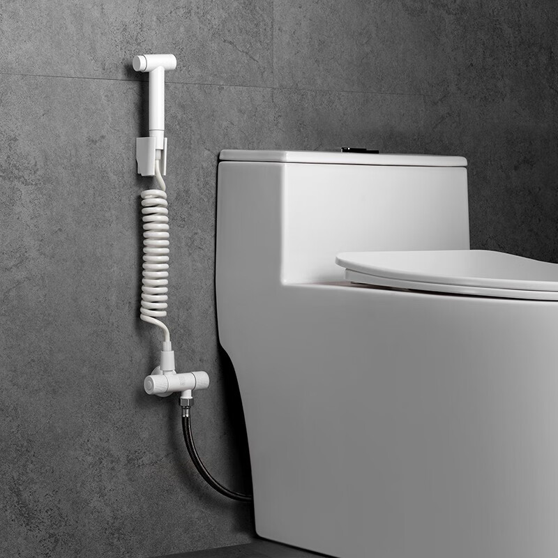 Durade (KSHD) German KSHD all-copper toilet spray gun companion bathroom flusher women's high-pressure water gun booster faucet nozzle gun gray (double outlet angle valve) spray gun set