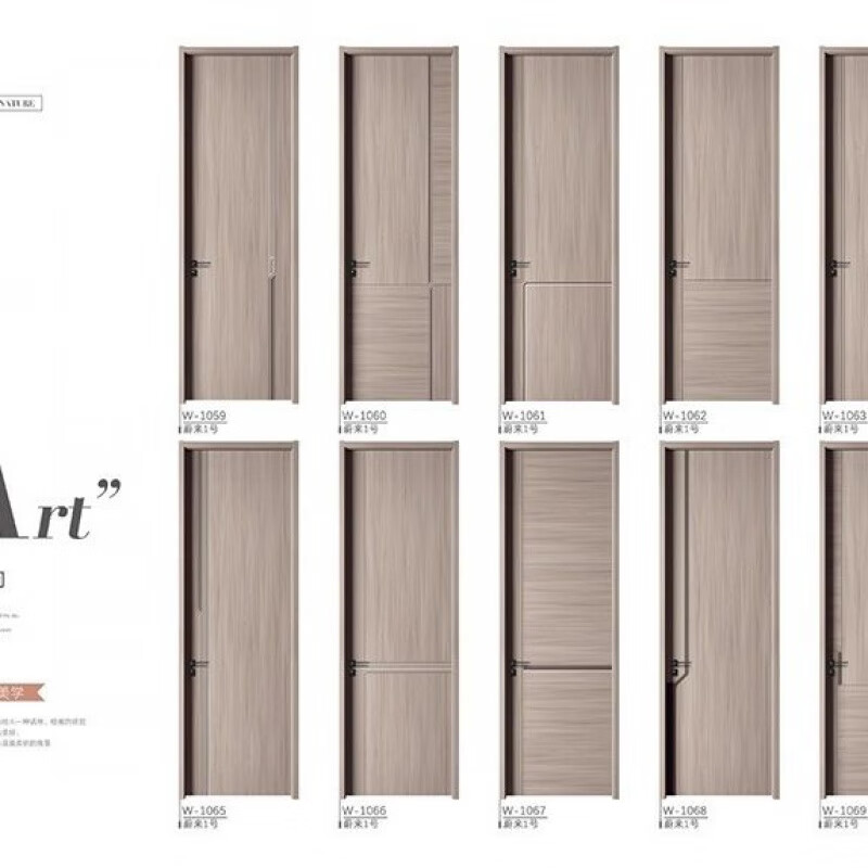 Meikejie Ecological Solid Wood Composite Door Paintless Bedroom Carbon Crystal Carbon Fiber Soundproof Room Study Customized Home Door Promotion (Full Set including Hardware) Style and Size Consult Customer Service Customization