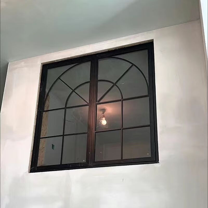 Yaotian customized French American iron art indoor living room loft lighting lattice window partition decoration fake window Changhong glass width 80 height 120 with transparent tempered glass