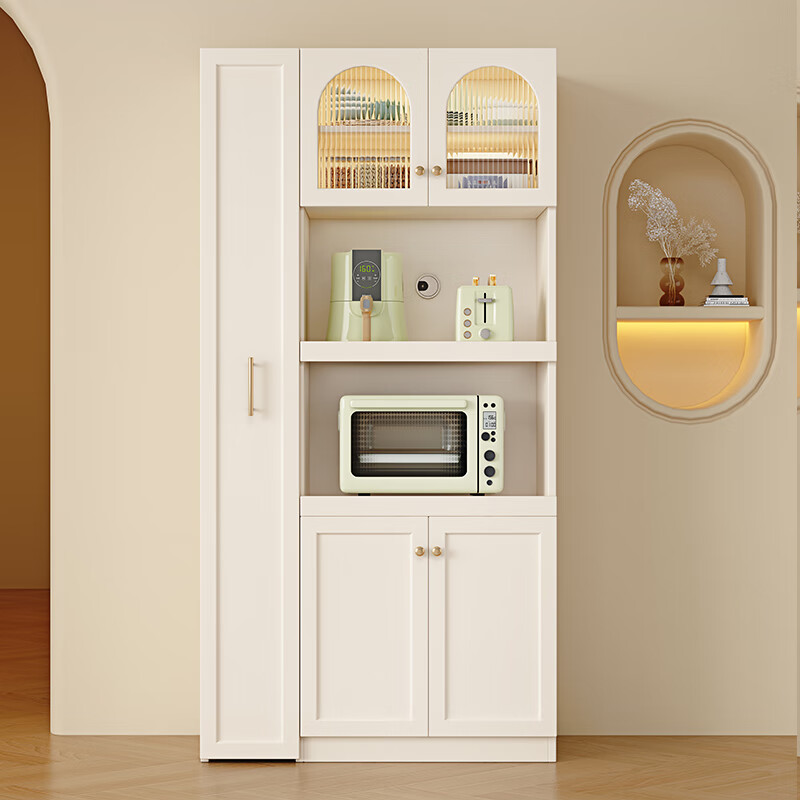 Xibao sideboard and wine cabinet integrated wall-mounted multi-functional solid wood storage cabinet modern simple living room tea cabinet kitchen cupboard sideboard 80*40*200 ecological board package installation