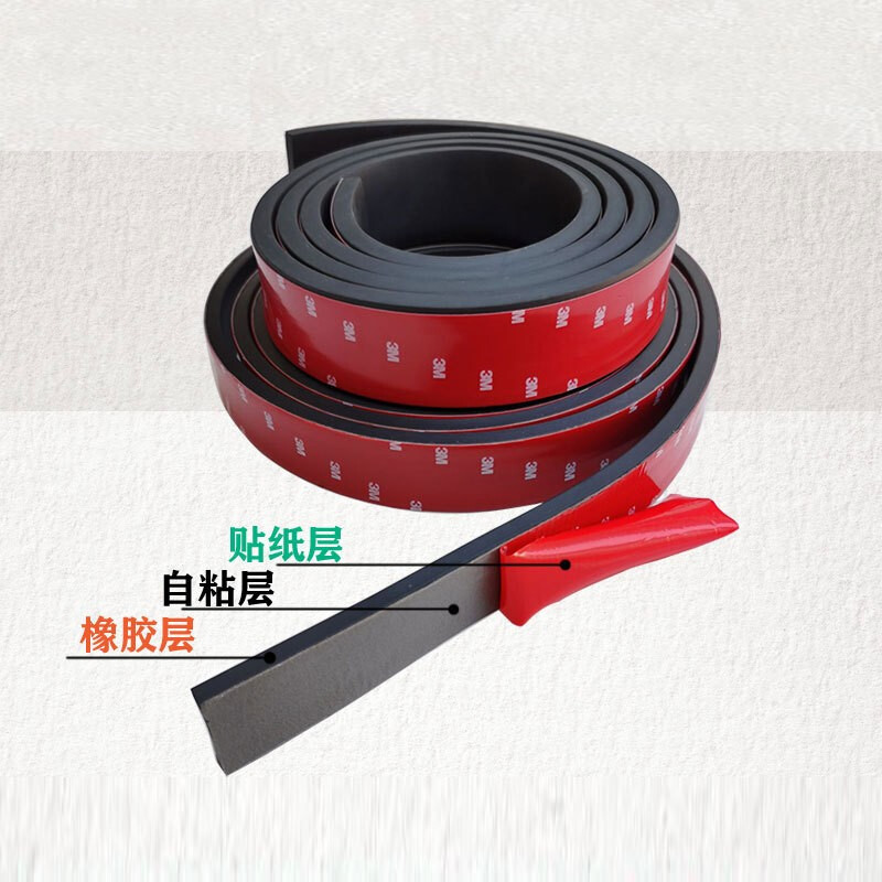 Yili Weizhen self-adhesive rubber strip flat strip solid rubber sealing strip glass shock-absorbing buffer strip anti-slip rubber gasket waterproof wear-resistant and pressure-resistant Thickness 5mm * width 10mm Price per meter