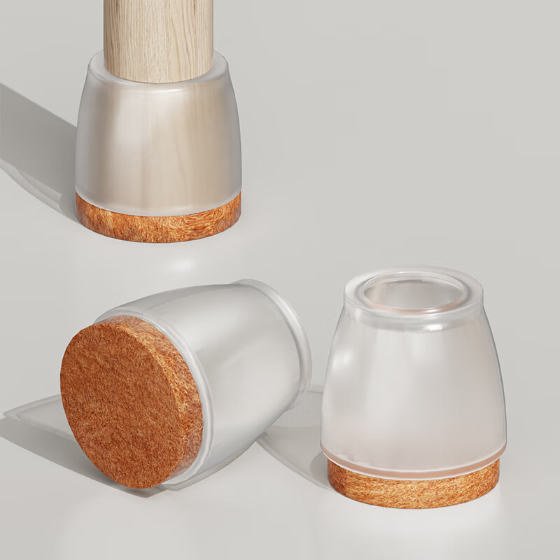 Household chair foot cover protective cover table and chair stool leg foot pad non-slip foot pad dining table and chair foot pad round transparent 24 pack