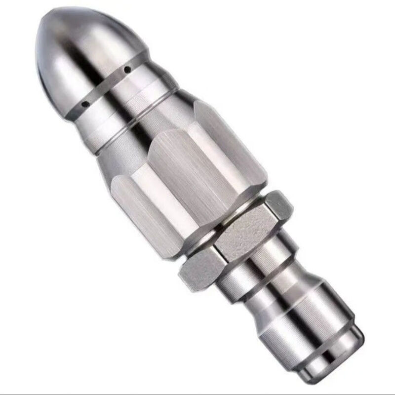 Water rat unblocks the head rat high-pressure nozzle stainless steel 1/4 quick-plug front one back six sprays lower pipe cleaning one pack thickened stainless steel water rat front 1 back six dredge artifact