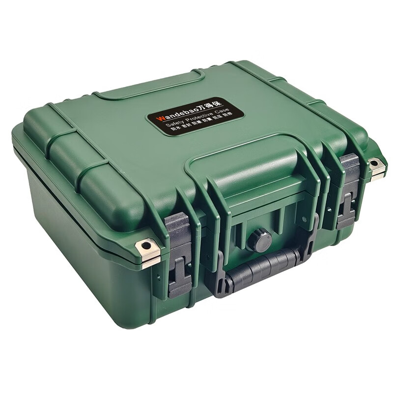 Wonderbao plastic equipment box hardware tool box instrument instrument box transport box shockproof waterproof safety anti-fall box PW-3 black empty box + 1 set of sponge + 1 combination lock