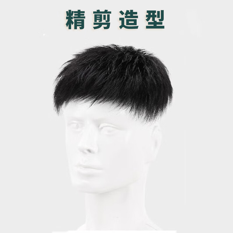 Hengfa Wig Piece Men's Wig Piece Top Covering White Hair Short Hair Wig Real Hair Fashion Seamless Top Hair Replacement Piece Full Real Hair Refinement Style (18*20) Needle Top Center