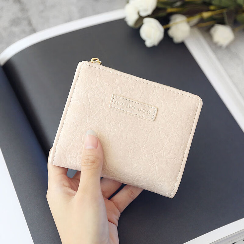 Bags for women 2022 wallet women's short student Korean version cute fresh folding simple literary forest buckle women's bag painted green