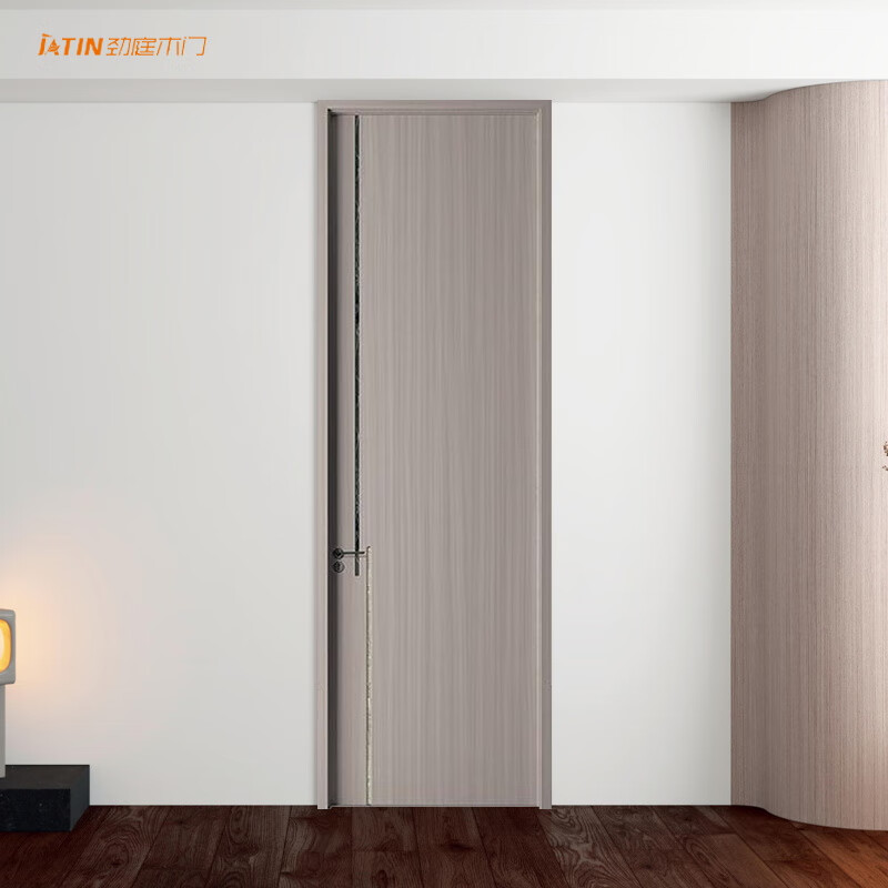 Jinting Wooden Door Bedroom Door Whole House Customized Wooden Composite Interior Door Living Room Study Unpainted Wooden Door DK-008 Begonia No. 2 + Rime Ice Pattern (embedded)
