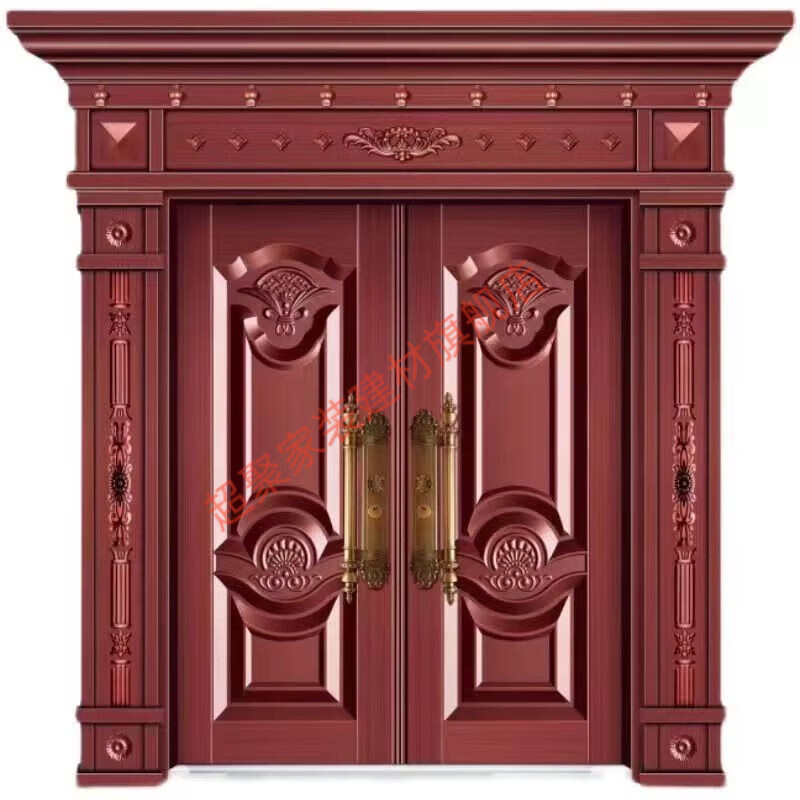 Meikejie zinc alloy door rural double door new style villa self-built house opposite four-door home entry door style fifteen