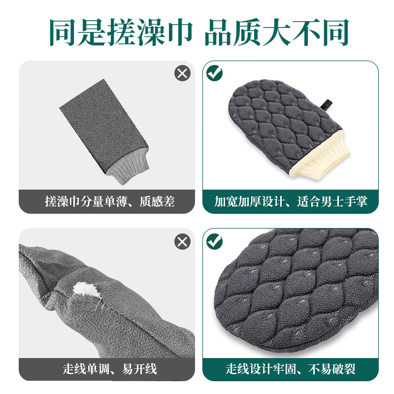 Yunsui men's special bath towel household strong dust rub artifact rub mud coarse sand back bath towel gloves sponge double-sided 1 pack