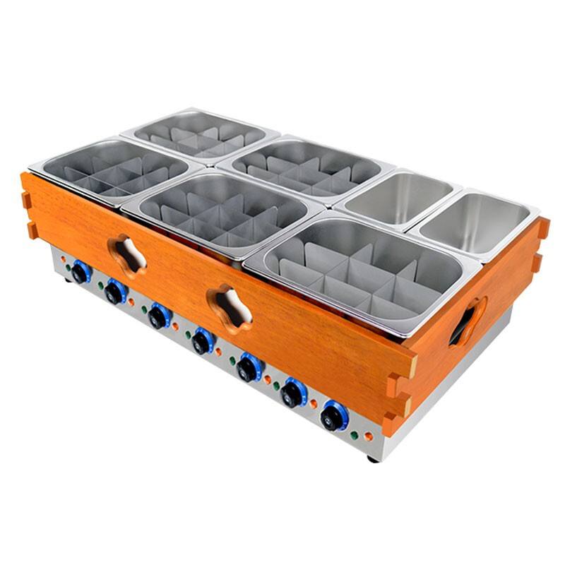 Hotkitch oden cooking machine commercial oden cooking machine spicy hotpot equipment skewers boiled meatball machine commercial multi-grid oden cooking machine commercial noodle cooking equipment five-cylinder oden cooking + double soup pool (201 inner pot)