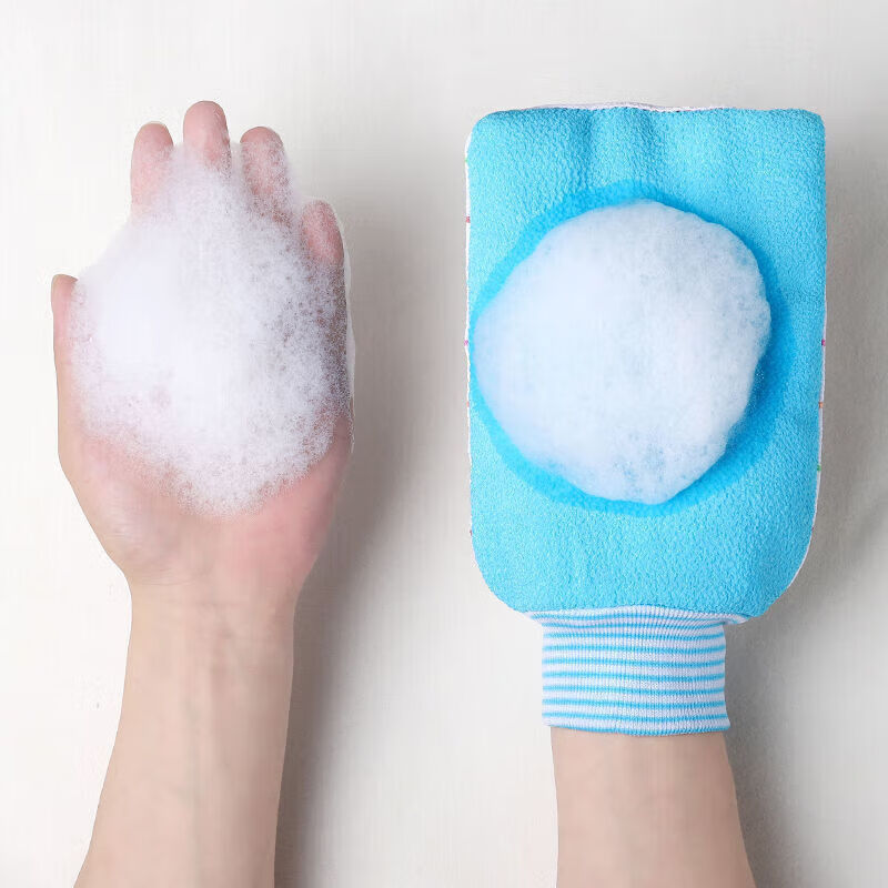 Leaf cutter ant double-sided bath towel with strong decontamination for men and women thickened bath gloves new bath artifact fine sand bath towel Nordic blue