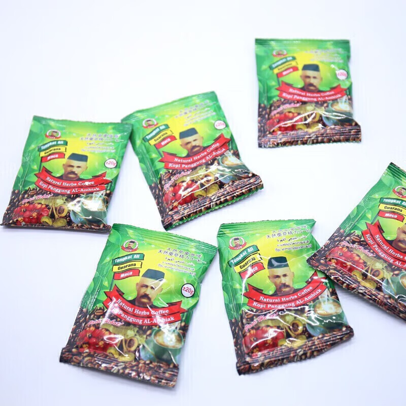 Tongkat Ali Malaysian Tongkat Ali Coffee Men's Sex Instant Energy Old Man's Head Herb Original Imported Red Coffee 1 Whole Box 23g*20 Bags