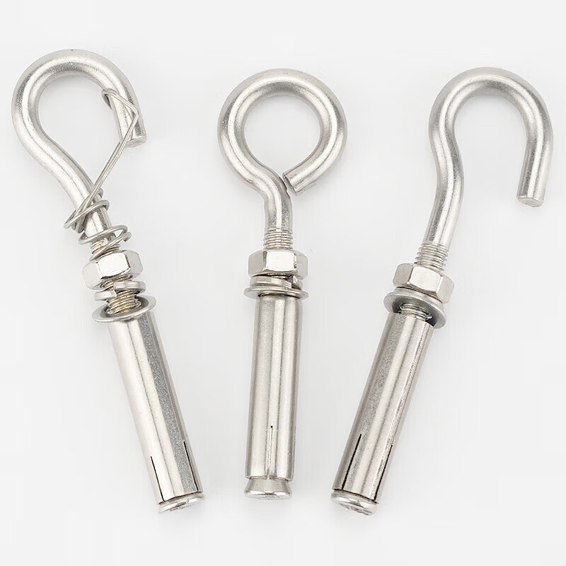 Bingyu Expansion Ring Screw Bolt 304 Stainless Steel Roof Hook Ring Seamless M8 Small Mouth Expansion Hook + Spring (5 pcs) BH-585