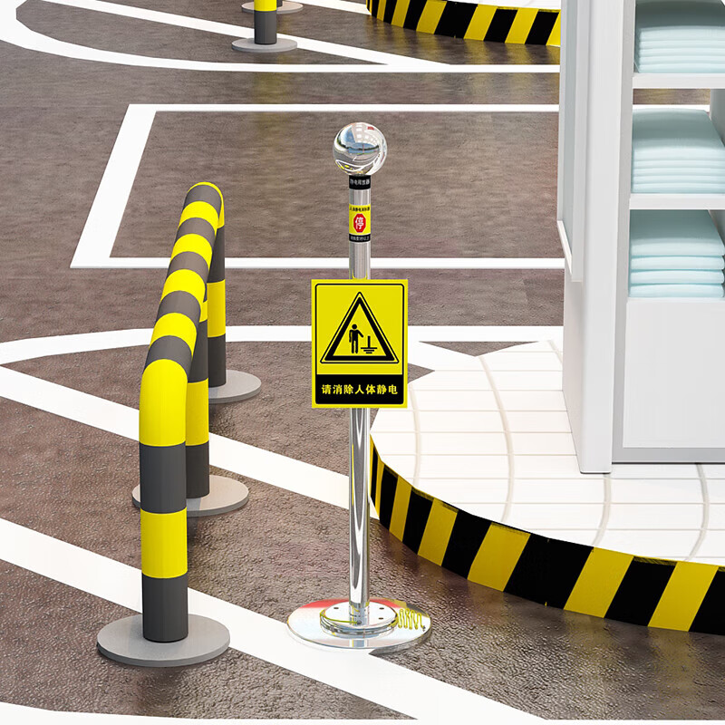 Kington human body static discharger static eliminator anti-static column touch ball explosion-proof industrial electrostatic release column pile instrument PE sound and light alarm vertical