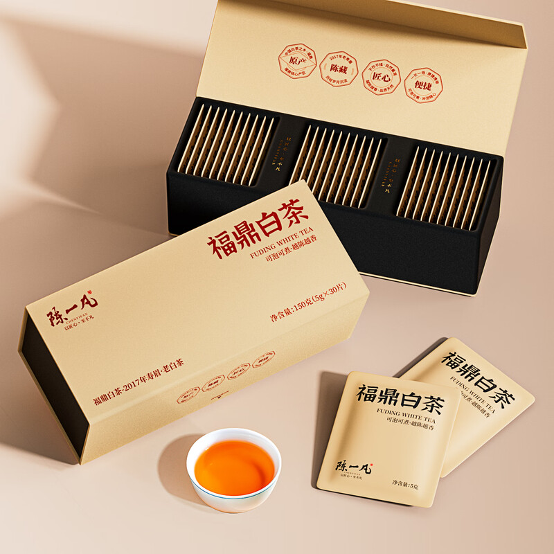 Chen Yifan Fuding White Tea Tea Gift Box White Tea Shoumei Small Tea Cake for Elders Convenient Self-Drinking Gift Box 300g