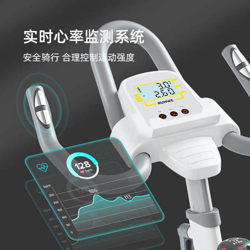 Langwei Spinning Bike Home Fitness Equipment Indoor Sports Bicycle Magnetic Control Super Silent Gym Use New Product - Elegant White