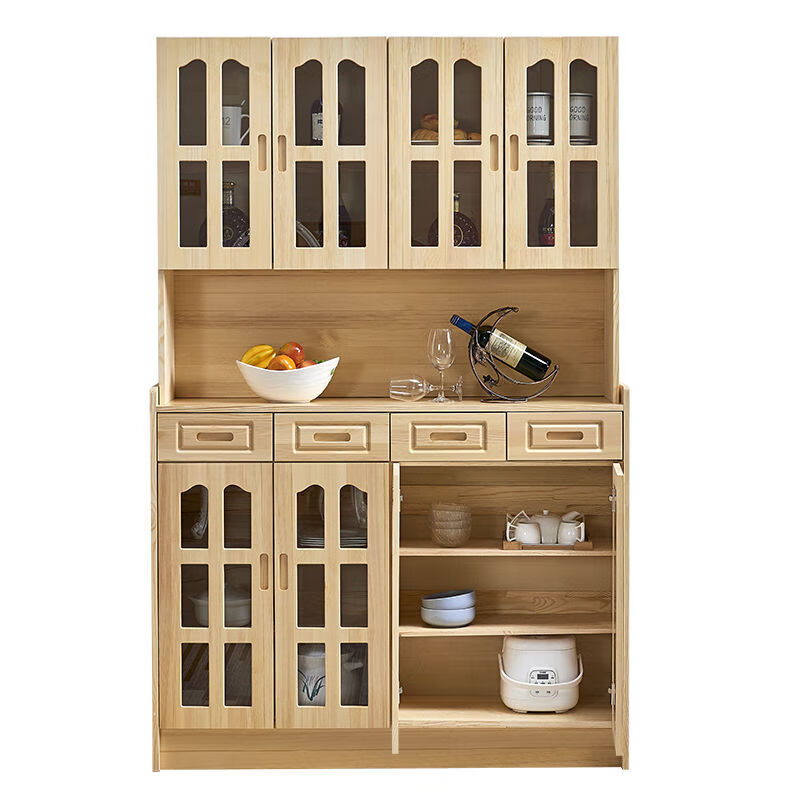 Fazhi Life 2026 new sideboard restaurant solid wood storage cabinet Nordic living room shelf multi-functional storage cabinet wine cabinet sideboard three doors two drawers 90 long 35 wide 105 high