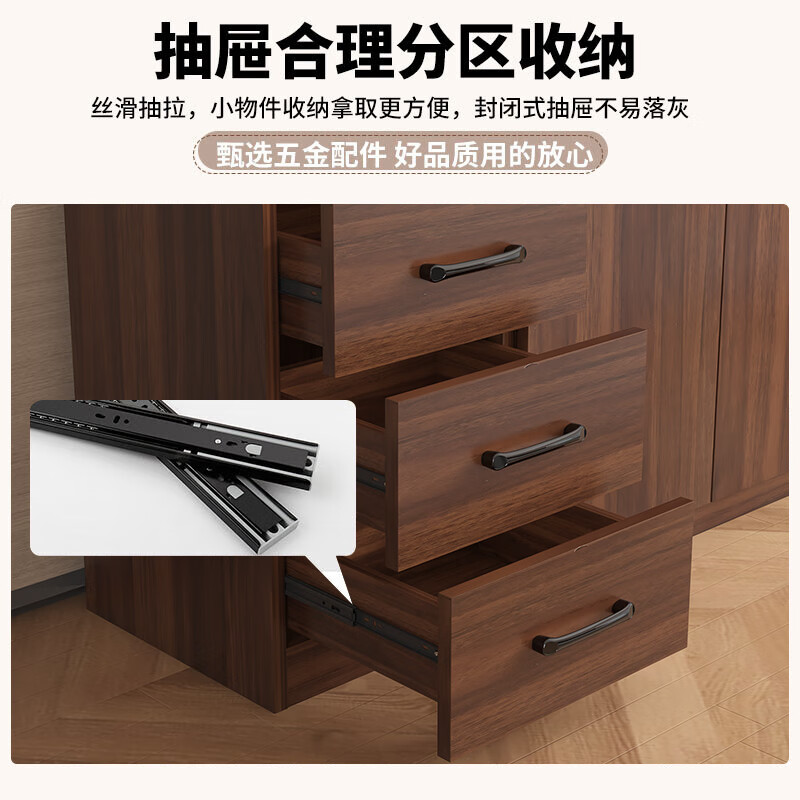 Jundong Furniture includes upstairs all solid wood wardrobe bedroom simple light luxury storage wardrobe rental house customizable cabinet 160 four-door main cabinet deepened 60