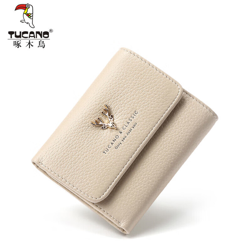 Woodpecker (TUCANO) women's wallet short 30% off sweet lady first-layer cowhide thin wallet New Year's Day birthday gift for girlfriend