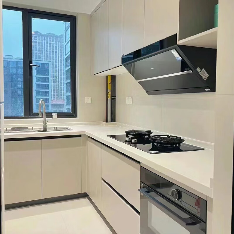 Mexueer all-aluminum home whole house home cabinet L-shaped open kitchen dining side cabinet as a whole door-to-door measurement/design renderings custom earnest money 1 meter