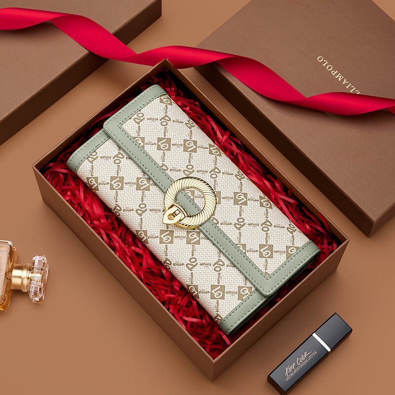 British Paul Wallet Women's 2026 New Exquisite High-end Long Multi-Card Coin Purse Women's Fashionable Temperament Printed Handbag Brown Print Anti-Theft Brush Anti-Degaussing