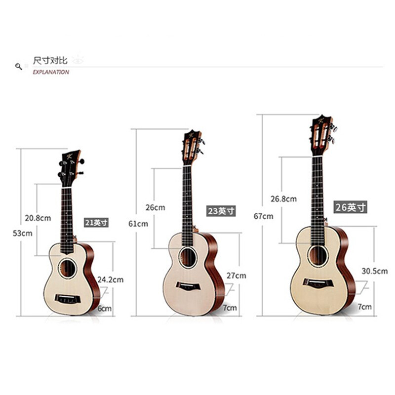 KakaKUC-28D single top single spruce ukulele ukulele small guitar 23 inches